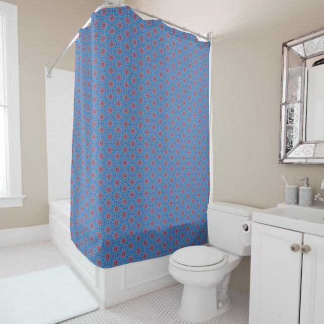 Pink Floral on Blue (In Situ)
