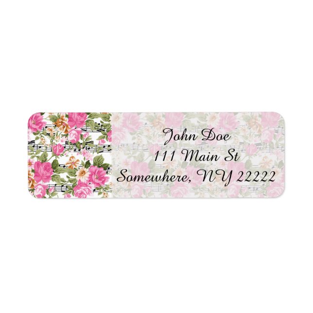 Pink Floral on Sheet Music (Devant)