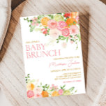 Pink Floral Orange Citrus Baby Shower  Invitation<br><div class="desc">Welcome your little one with our heartwarming Citrus Baby Shower Invitation Printable. Personalize to share the joy with your loved ones!

BS721</div>