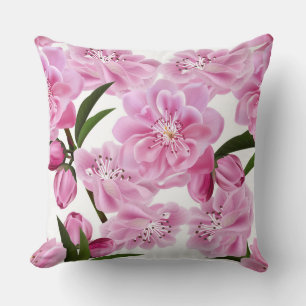 Pink Floral/Orange Floral Reversible Pillow