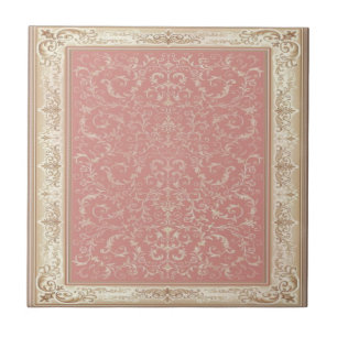 Pink Floral Oriental Pattern Tile