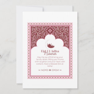 Pink Floral Ornamental Eid-ul-Adha Mubarak Card