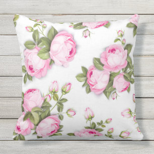  Pink Floral Outdoor Pillow