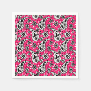 Pink Floral Paisley Pattern Design  Napkin