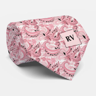 Pink Floral Paisley Pattern Tie