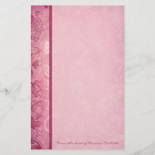 Pink Floral Paisley Personalized Stationery