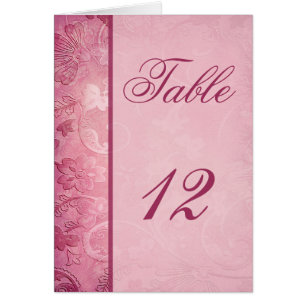 Pink Floral Paisley Table Number Card