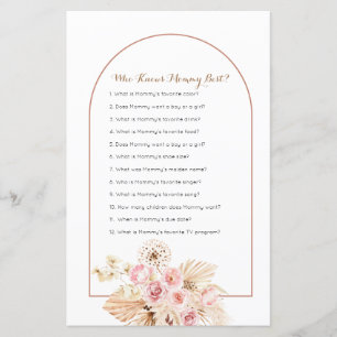 Pink Floral Pampas Grass Who Knows Mommy Best Game