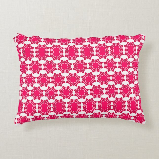Pink Floral Pattern Accent Pillow (Front)
