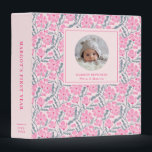 Pink Floral Pattern Baby Photo Album Binder<br><div class="desc">Abstract and mid century modern binder featuring hand drawn pattern of pink flowers. Perfect for a baby girl's photo album.</div>