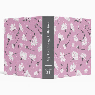 Pink Floral Pattern Design - Elegant Flower Art Binder