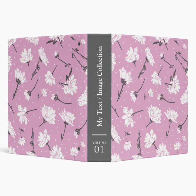 Pink Floral Pattern Design - Elegant Flower Art Binder (Background)