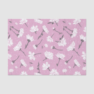 Pink Floral Pattern Design - Elegant Flower Art Tissue Paper