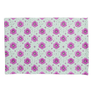 Pink Floral Pattern For Soft Mint Home Decor Pillowcase