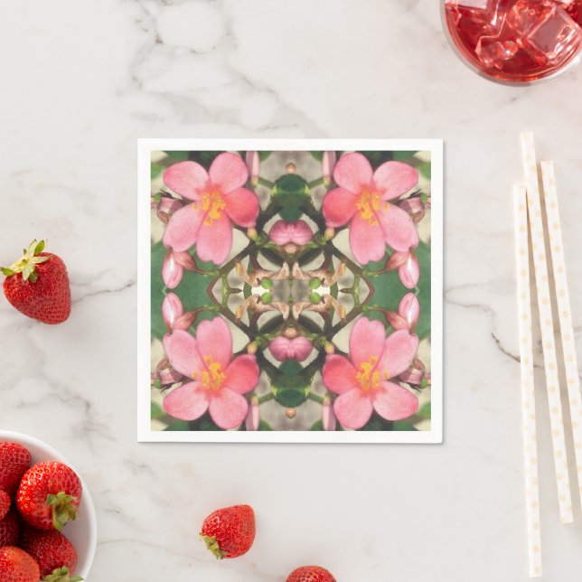Pink Floral Pattern Napkin (Insitu)