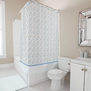 Pink Floral Pattern Shower Curtain