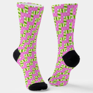 Pink floral pattern socks