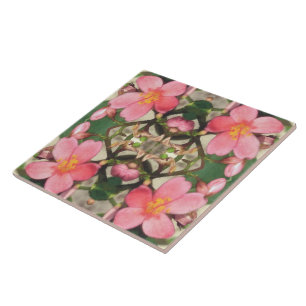 Pink Floral Pattern Tile