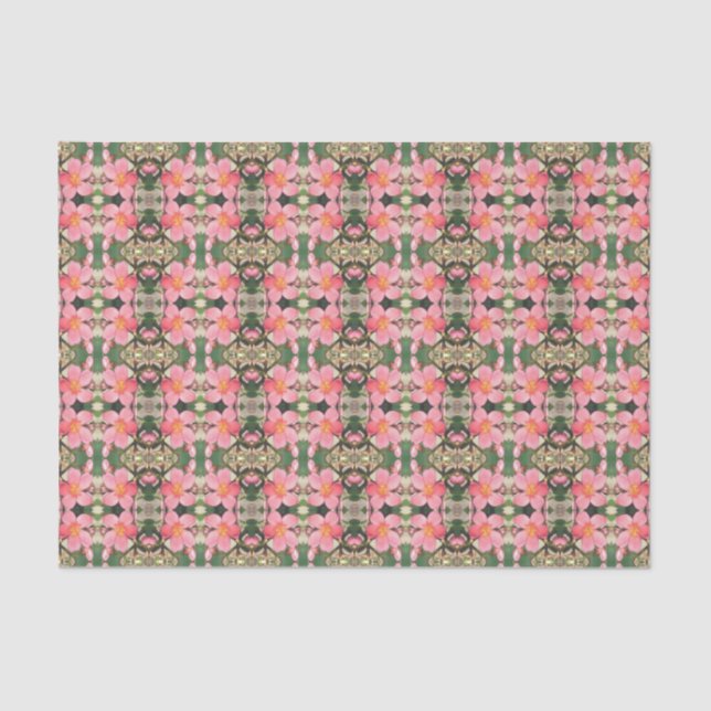 Pink Floral Pattern Tissue Paper (Front)