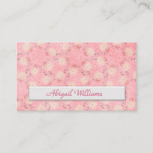 pink floral pattern with copy space business card