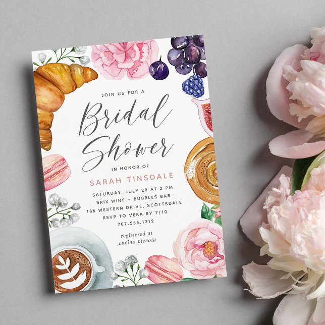 Pink Floral Peony Bridal Shower Brunch Invitation (Creator Uploaded)