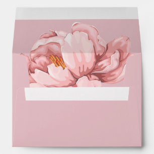 Pink floral peony envelope