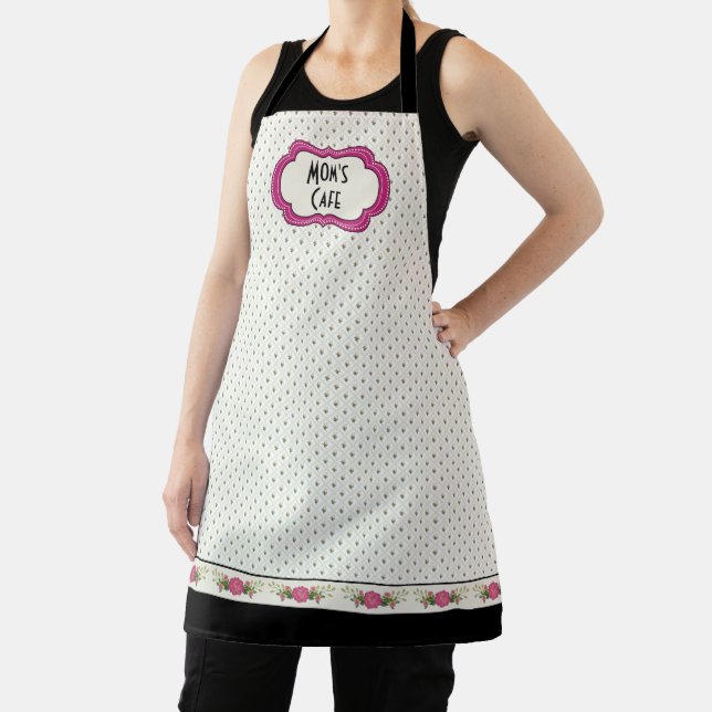 Pink Floral Personalized Apron (Insitu)