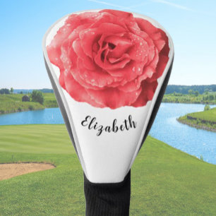 Pink floral personalized gift for her custom name golf head cover
