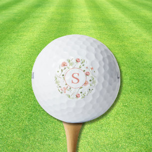 Pink Floral Personalized  Golf Balls