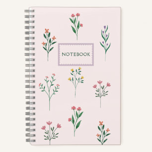 Pink floral personalized notebook