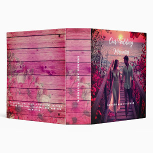 Pink Floral Personalized Our Wedding MemorieBinder Binder