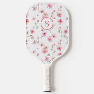 Pink Floral Personalized  Pickleball Paddle
