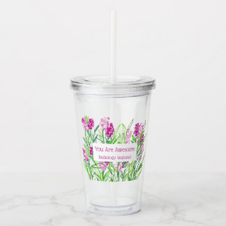 Pink Floral Personalized "You Are Awesome" Tumbler