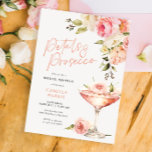 Pink Floral Petals and Prosecco Bridal Shower Invitation<br><div class="desc">Beautiful watercolor Petals & Prosecco bridal shower invitation. Bright and summery floral arrangement with a glass of drink perfect for your bridal brunch. Mockup pictures by Freepik.</div>