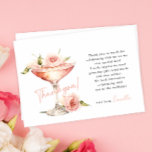 Pink Floral Petals and Prosecco Bridal Shower Thank You Card<br><div class="desc">Beautiful watercolor Petals & Prosecco bridal shower invitation. Bright and summery floral arrangement with a glass of drink perfect for your bridal brunch. Image by Freepik</div>