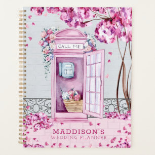 Pink Floral Phone Booth Mariage personnalisé