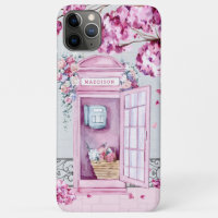Pink Floral Phone Booth Personalized