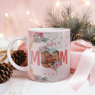 Pink Floral Photo For The Best Mom Ever Coffee Mug