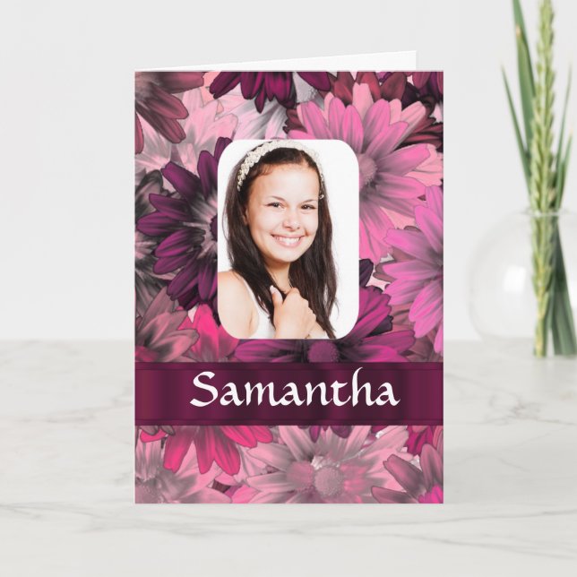 Pink floral photo template (Front)