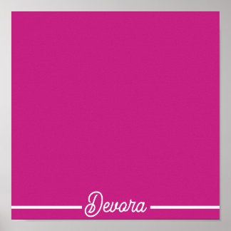 Pink floral placemat poster