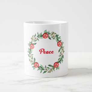 Pink Floral Pomegranate Jumbo Peace Mug