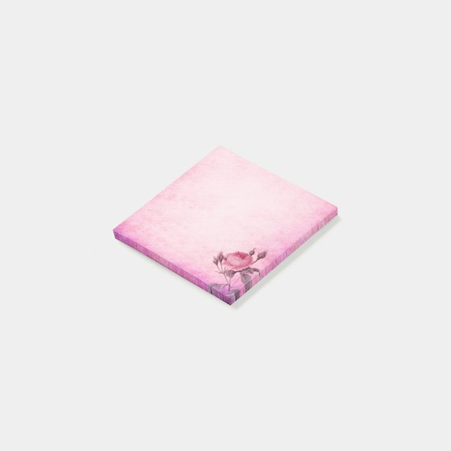 Pink floral Post-it notes (Angled)