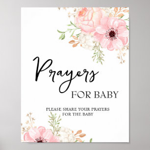 Pink Floral Prayers for Baby Sign