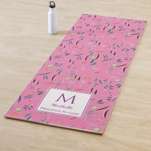 Pink Floral PRECIOUS TO GOD Personalized Monogram Yoga Mat