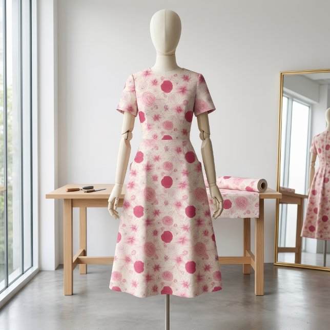 Pink Floral Print Classic Fabric (Creator Uploaded)