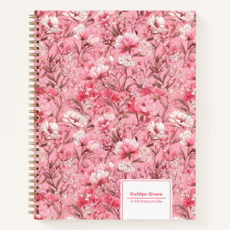 Pink Floral "Productive Era" Notebook