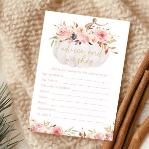Pink Floral Pumpkin Advice and Wishes Game