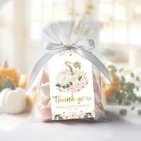 Pink Floral Pumpkin Fall Baby Shower Thank You