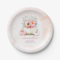 Pink Floral Pumpkin Fall Wedding