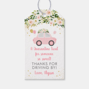 Pink Floral Quarantine Treat Thank You Gift Tags